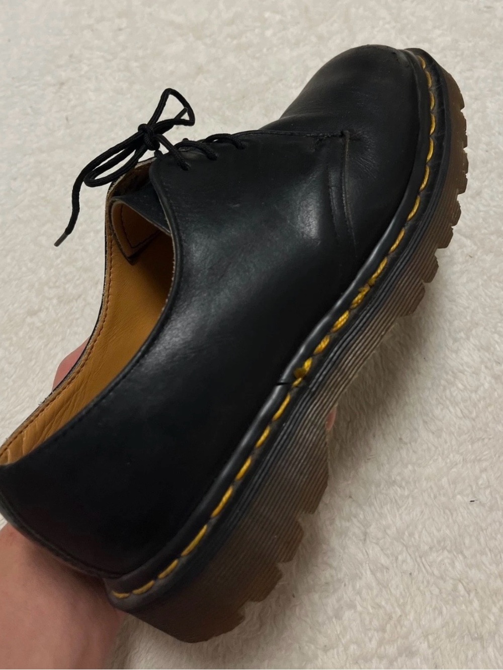 Vintage Doc Dr. Martens Low Top Lace Up Boots Shoes Made England Leather - Picture 2 of 10